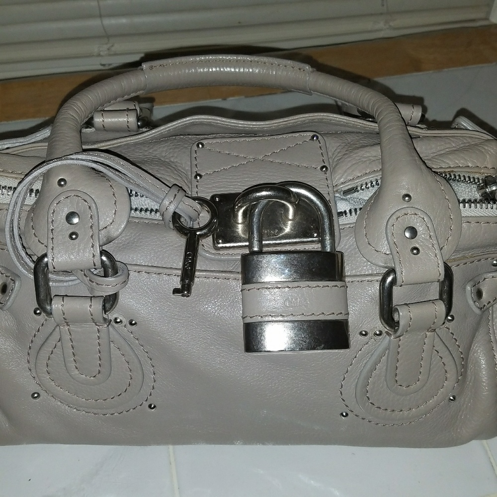 Authentic Chloe Paddington Handbag Grey EUC